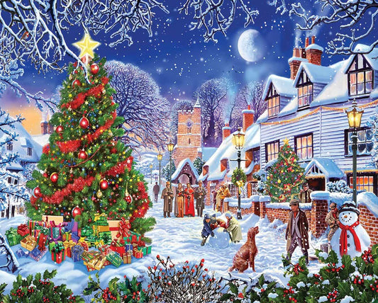 Village Christmas Tree (1287pz) - 1000 Piece Jigsaw Puzzle