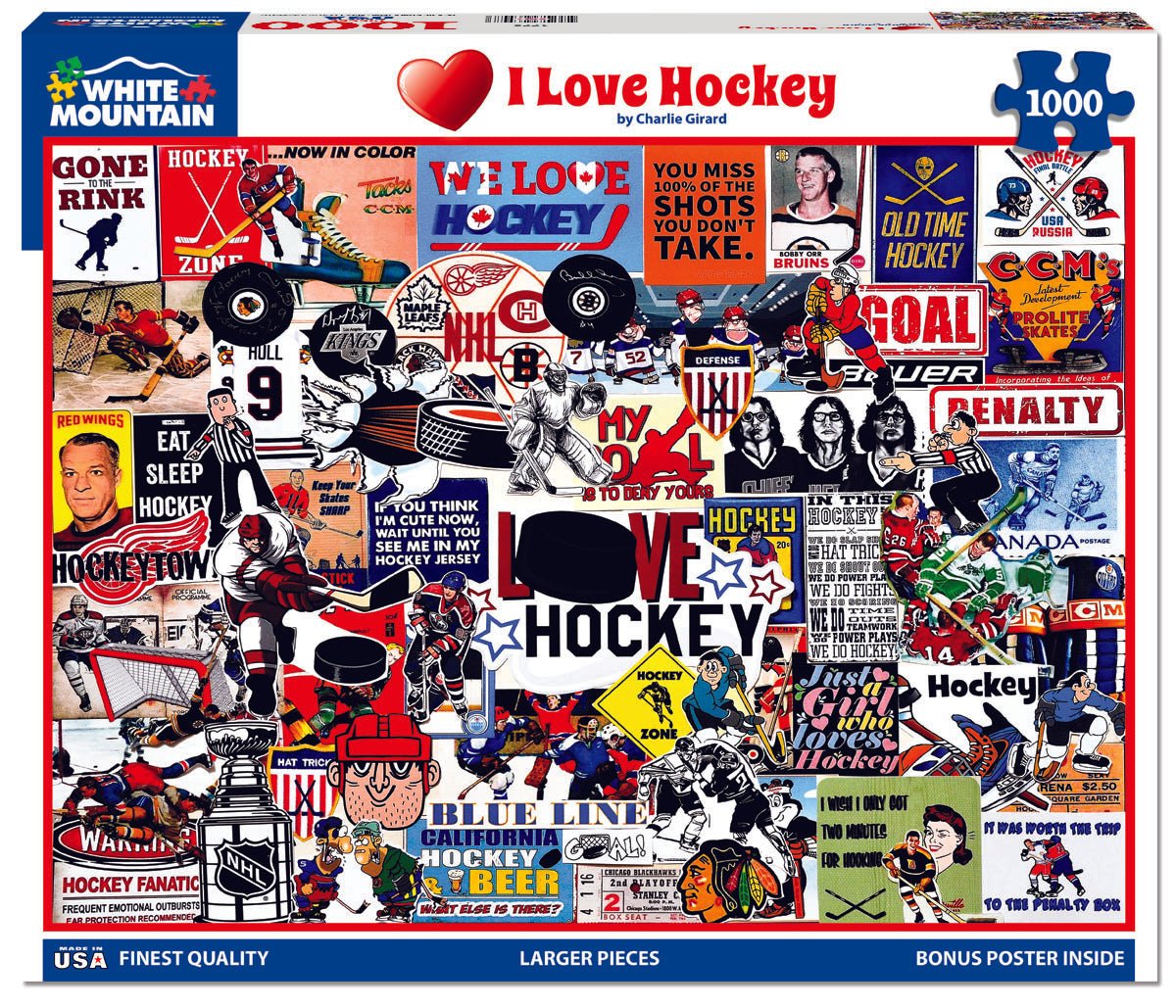 I Love Hockey (1770pz) - 1000 Piece Jigsaw Puzzle
