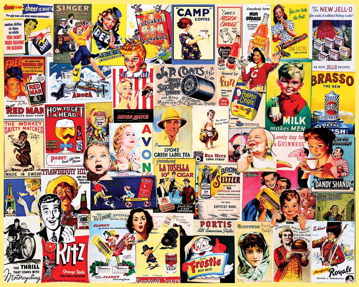 Vintage Ads (1813pz) - 500 Piece Jigsaw Puzzle