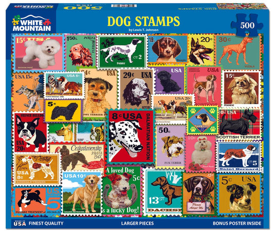 Dog Stamps (1997pz) - 500 Piece Jigsaw Puzzle