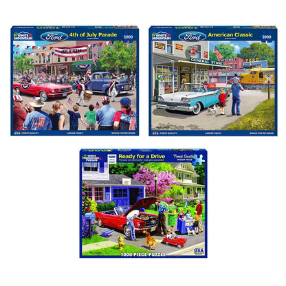 Set of 3: Artist Kevin Walsh - Classic Cars Bundle 1000 piece